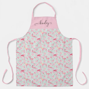 Tablier Flamant rose Sur Les Pois