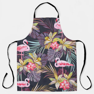 Tablier Flamant rose Tropical : Motif sans couture d'été