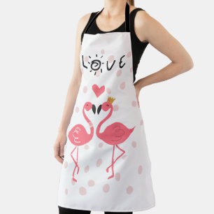 Tablier Flamants roses amoureux