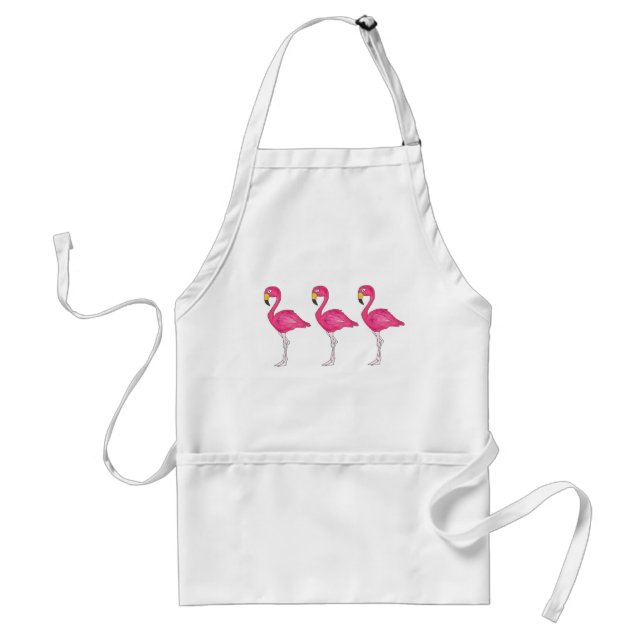 Tablier Flamants roses d'oiseaux Flamants roses roses chau (Devant)