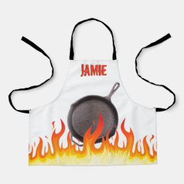 Tablier Flaming fonte poêle à frire personnalisée