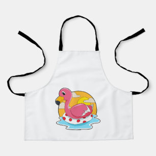 Tablier Flamingo at Swimming with Lifebuoy