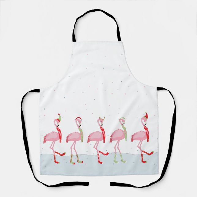 Tablier Flamingo de Noël (Recto)