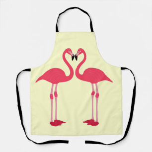 Tablier Flamingo rose-oiseau-coeur d'amour