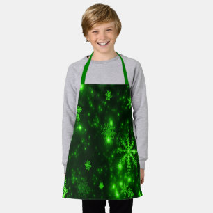 Tablier Flammes De Neige Profondes Vert Lumineux Vacances