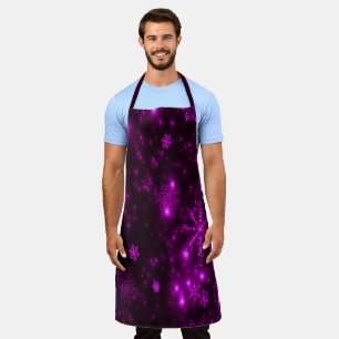 Tablier Flammes De Neige Profondes Violettes Lumineuses Va