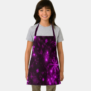 Tablier Flammes De Neige Profondes Violettes Lumineuses Va