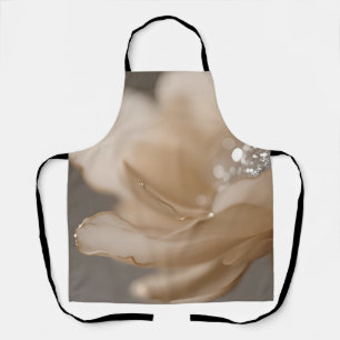 Tablier Fleur beige élégante en gros plan