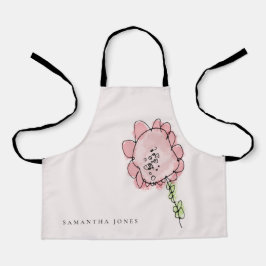 Tablier Fleur d'aquarelle rose pâle foncé Rustique mou