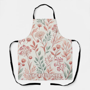 Tablier Fleur de cerisier rose, Floral et Motif Feuille