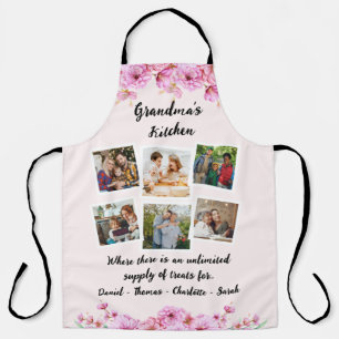 Tablier Fleur de cuisine de grand-mère   Personnalisé 6 ph