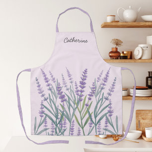 Tablier Fleur de Lavande Violette Aquarelle