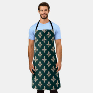 Tablier Fleur de Lis Motif, Royal French Creative on Green