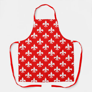 Tablier Fleur de lis rouge blanc