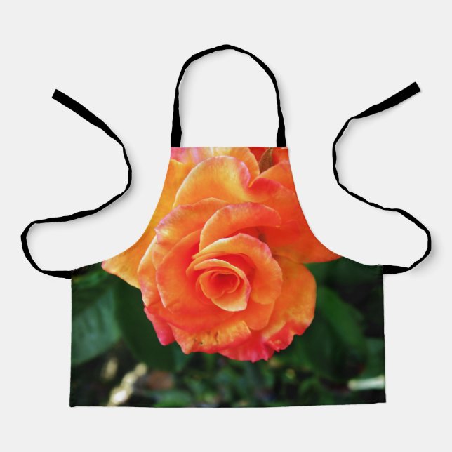 Tablier Fleur de rose orange (Recto)