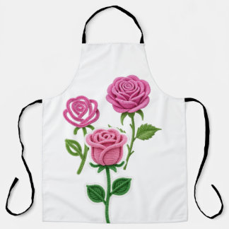 Tablier Fleur de rose rose botaniste fleur en nettoyant po