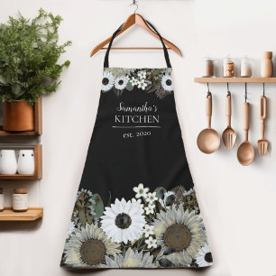 Tablier Fleur de tournesol floral Nom de la femme Apron