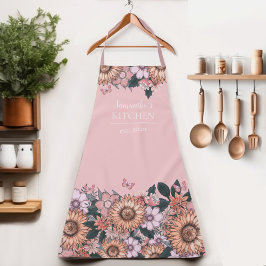 Tablier Fleur de tournesol floral Nom de la femme Apron