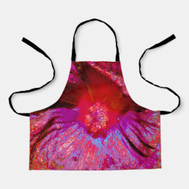 Tablier Fleur d'Hibiscus rouge rétro Trippy psychédélique