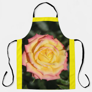 Tablier Fleur jaune clair et rose