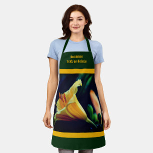 Tablier Fleur Lily Jaune Orange Personnalisée