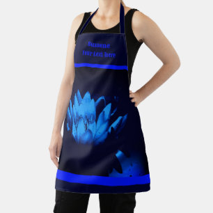 Tablier Fleur Lily Lotus bleu brillant Personnalisé