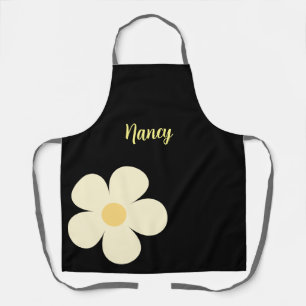 Tablier Fleur pastel avec texte personnalisé