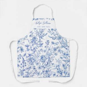 tablier fleur sauvage bleu français
