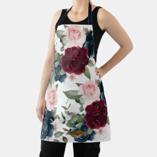 Tablier Fleur sauvage et Motif de tournesol blanc