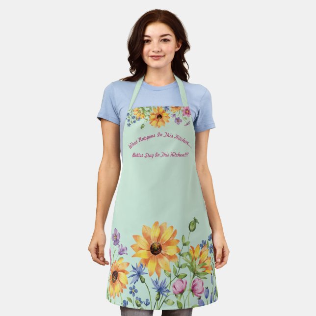 Tablier Fleur sauvage moderne élégant Tournesol Cuisine Ap (Porté)