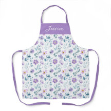 Fleur sauvage personnalisée aquarelle verte violet