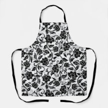 Fleurs à rayures noir et gris