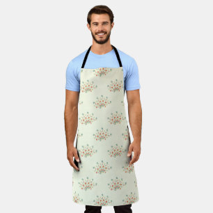 Tablier Fleurs Bleues, Fleurs Rouges, Motif De Fleurs