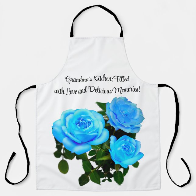 Tablier Fleurs bleues roses bleues (Recto)
