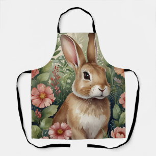 Tablier Fleurs broussailleuses et rêves de lapin Tout-en-u