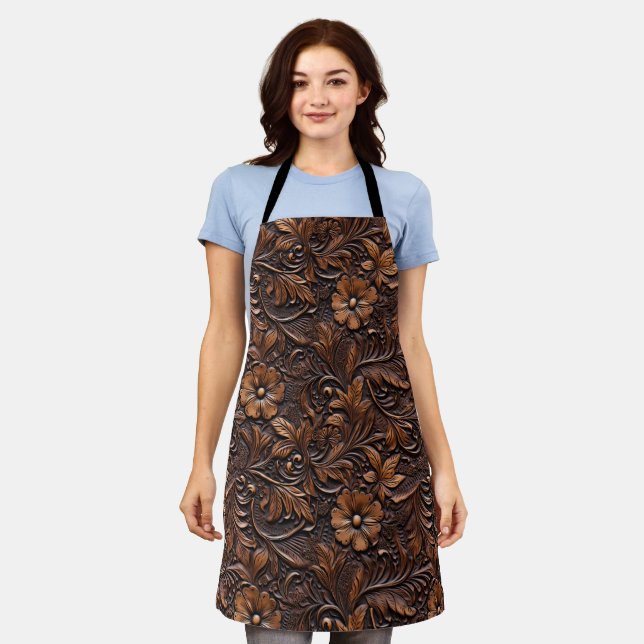 Tablier Fleurs Brown Western Cowgirl (Porté)