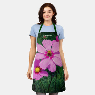 Tablier Fleurs Cosmos Roses Personnalisées