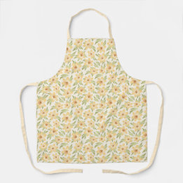 Tablier Fleurs d'anémones Orange Sauvages - motif sans sou