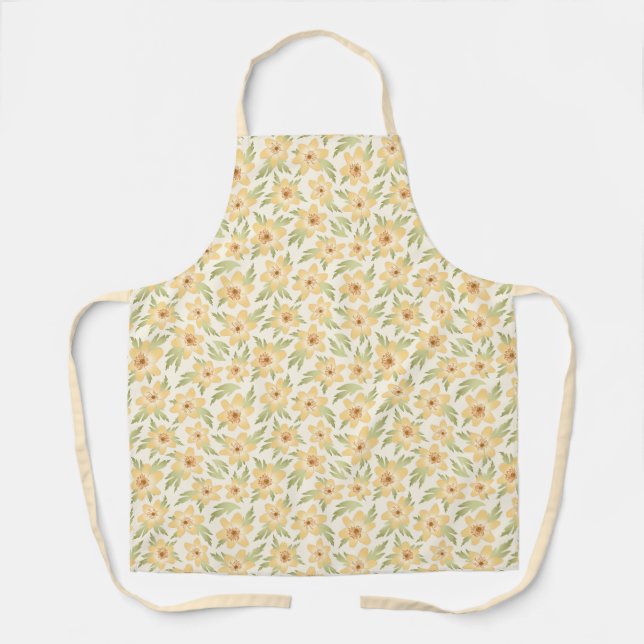 Tablier Fleurs d'anémones Orange Sauvages - motif sans sou (Recto)