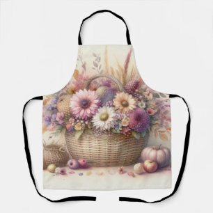 Tablier Fleurs d'automne dans les couleurs pastel aquarell