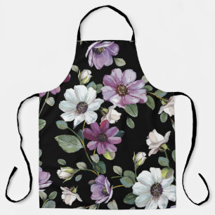 Tablier Fleurs De Cosmos Élégantes : Aquarelle Sans Couleu