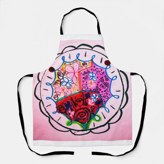 Tablier Fleurs de fleurs de couleur de la couture papillon (Recto)