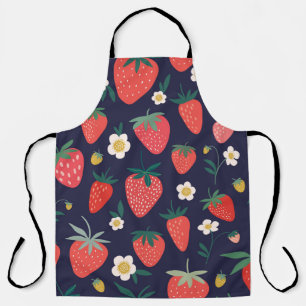 Tablier Fleurs de fraises et fruits : Motif décoratif