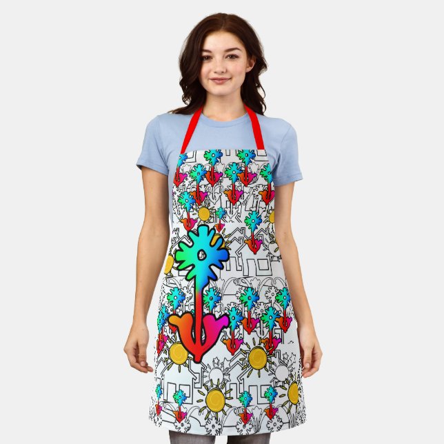 Tablier Fleurs de la maison Ensoleillement (Porté)