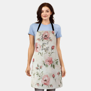 Tablier Fleurs de roses roses