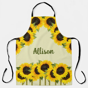 Tablier Fleurs de soleil de pays personnalisées