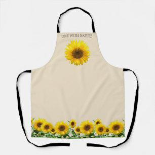 Tablier Fleurs de soleil élégantes sur beige clair