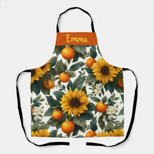 Tablier Fleurs de soleil et oranges Conception d'automne