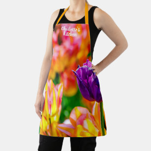 Tablier Fleurs De Tulipes Merveilleuses Sur Un Fleur