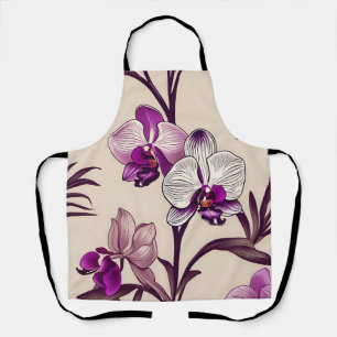 Tablier Fleurs d'orchidées violettes